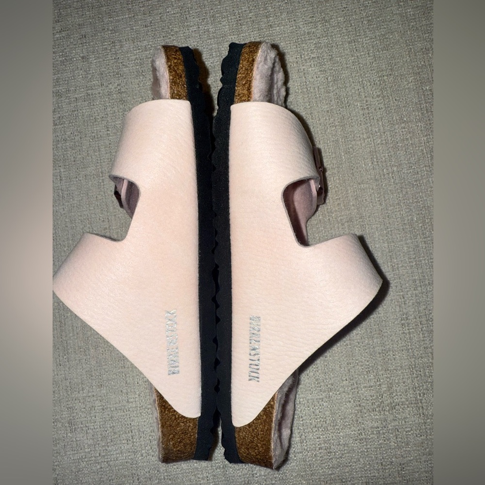 Birkenstock Microfiber Shearling Sandal - Desert Dust Rose - Picture 6 of 8